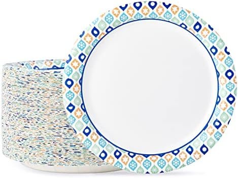 MUCHII Paper Plates 10 Inch, 120 Count Paper Plates Bulk, Cut Proof Paper Plates, Disposable Paper Plates for Party,Picnic, Family Gatherings.