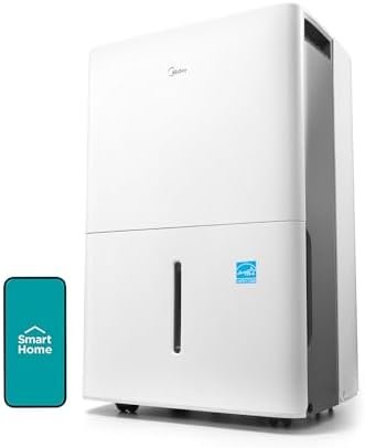 Midea 1,500 Sq. Ft. Energy Star Certified Dehumidifier With Reusable Air Filter 22 Pint - Ideal For Basements, Large & Medium Sized Rooms, And Bathrooms (White)