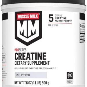 Muscle Milk Pro Series Creatine Powder Supplement, Unflavored, 1.1 Pound, 100 Servings, 5g Creatine Monohydrate, NSF Certified for Sport, Packaging May Vary