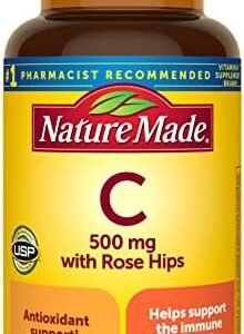 Nature Made Vitamin C 500 mg with Rose Hips, Dietary Supplement for Immune Support, 130 Caplets, 130 Day Supply