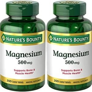 Nature's Bounty 500mg Magnesium for Bone & Muscle Health, Twin Pack of 400 Tablets