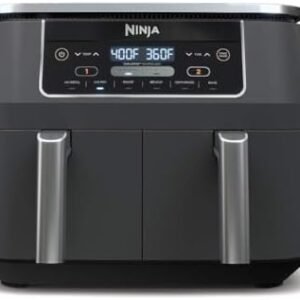 Ninja DZ201 Foodi 8 Quart 6-in-1 DualZone 2-Basket Air Fryer with 2 Independent Frying Baskets, Match Cook & Smart Finish to Roast, Broil, Dehydrate & More for Quick, Easy Meals, Grey