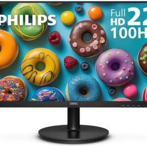 PHILIPS 22 inch Class Thin Full HD (1920 x 1080) Monitor, 100Hz Refresh Rate, VESA, HDMI x1, VGA x1, LowBlue Mode, Adaptive Sync, 4 Year Advance Replacement Warranty, 221V8LB