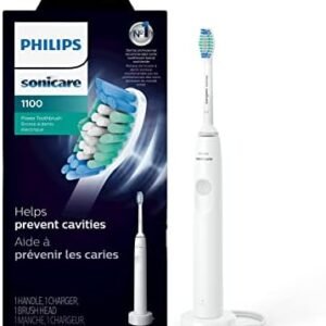 PHILIPS Sonicare 1100 Power Toothbrush, Rechargeable Electric Toothbrush, White Grey HX3641/02