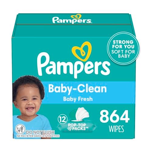 Pampers Baby Clean Wipes, Baby Fresh Scented, 12 Flip-Top Packs (864 Wipes Total)