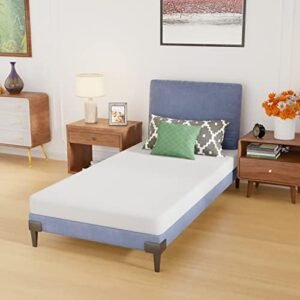 PayLessHere 5 Inch Gel Memory Foam Mattress Medium Firm Mattresses CertiPUR-US Certified Bed-in-a-Box Pressure Relieving Twin Size,Fiberglass Free，White