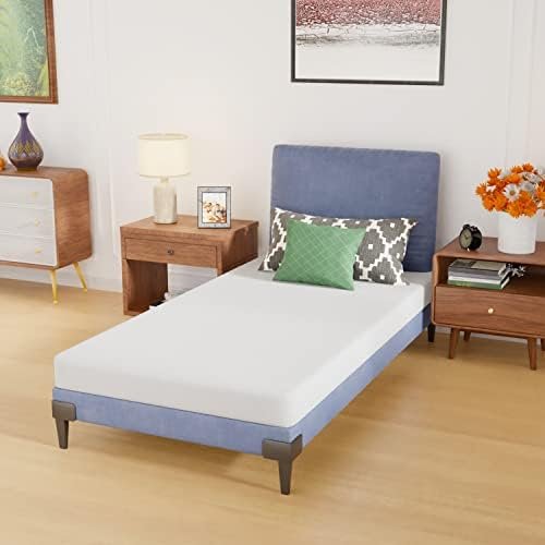PayLessHere 5 Inch Gel Memory Foam Mattress Medium Firm Mattresses CertiPUR-US Certified Bed-in-a-Box Pressure Relieving Twin Size,Fiberglass Free,White
