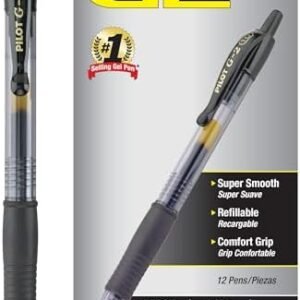 Pilot, G2 Premium Gel Roller Pens, Bold Point 1 mm, Pack of 12, Black
