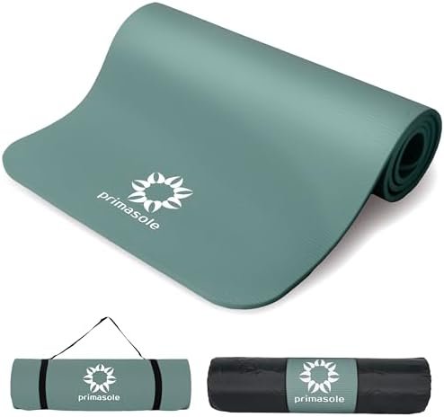 Primasole 1/2 Thick Exercise Mat with Carry Strap & Case Mat for Yoga Pilates Fitness at Home and Gym 72" L x 24" W