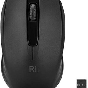 Rii Wireless Mouse 1000 DPI for PC, Laptop, Windows,Office Included Wireless USB dongle (Black)