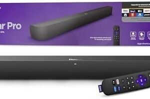 Roku Streambar Pro | 4K HDR Streaming Device & Cinematic Roku Soundbar All In One, Roku Voice Remote, Free & Live TV,Black