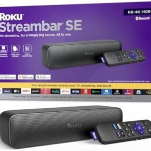 Roku Streambar SE | 2-in-1 TV Soundbar with Built-in 4K/HD/HDR Streaming, Premium Speakers, & Enhanced Speech Clarity for Crisp, Clear Dialogue - Quick Guided Simple Setup