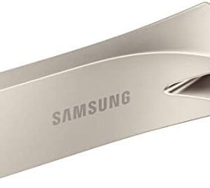 SAMSUNG BAR Plus 3.1 USB Flash Drive, 128GB, 400MB/s, Rugged Metal Casing, Storage Expansion for Photos, Videos, Music, Files, MUF-128BE3/AM, Champagne Silver