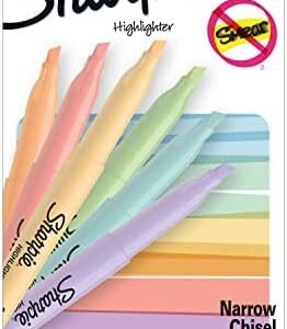 SHARPIE Pocket Highlighters, Mild Pastel Colors, Assorted, Chisel Tip, 12 Count
