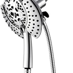 Shower Head with Handheld High Pressure: INAVAMZ Hand Held Shower Head & Rain Shower Head 2-IN-1 Shower Head with 59" Rotatable Stainless Steel Hose, Meet cUPC and CEC Certification