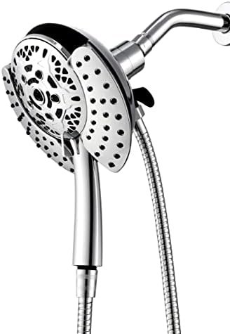 Shower Head with Handheld High Pressure: INAVAMZ Hand Held Shower Head & Rain Shower Head 2-IN-1 Shower Head with 59" Rotatable Stainless Steel Hose, Meet cUPC and CEC Certification