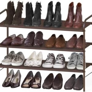 Simple Houseware 3-Tier Shoe Rack Storage Organizer, Bronze