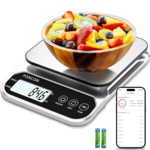 Smart Food Scale Digital Weight Grams and Oz, 3kg/0.1g Kitchen Scale for Weight Loss, Cooking, Baking, Super Accurate, Easy to Clean and Store, Tare Function (Batteries Included)