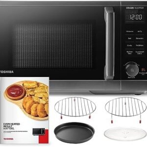 TOSHIBA 6-in-1 Inverter Countertop Microwave Oven Healthy Air Fryer Combo, MASTER Series, Broil, Convection, Speedy Combi, Even Defrost 11.3'' Turntable Sound On/Off, 27 Auto Menu