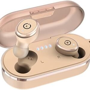 TOZO T10 (Classic Edition) Bluetooth 5.3 Wireless Earbuds with Wireless Charging Case IPX8 Waterproof Stereo Headphones in Ear Built in Mic Headset Premium Sound with Deep Bass for Sport Khaki