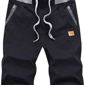 Tansozer Men's Shorts Casual Classic Fit Drawstring Summer Beach Shorts with Elastic Waist and Pockets