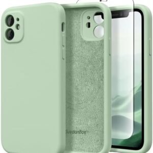 for iPhone 11 Phone Case, Compatible with MagSafe, [Full Camera Protection][2 Screen Protectors] Magnetic Silicone Slim Shockproof Protective Case for iPhone 11 6.1", Light Cyan