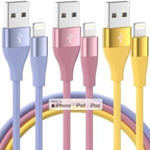 iPhone Charger 3Pack 10FT Apple MFi Certified Lightning Cable Fast Charging iPhone Charger Cord Compatible with iPhone 14 13 12 11 Pro Max XR XS X 8 7 6 Plus SE and More - Colorful