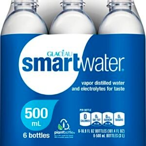 smartwater vapor distilled premium water bottles, 16.9 fl oz, 6 Pack