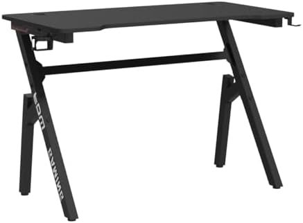 Gaming Desk Computer Desk 47 Inch Home Office Desk Extra Large Modern Ergonomic Black PC Carbon Fiber Table Gamer Workstation with Cup Holder Headphone Hook - Image 5