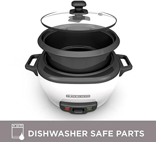 BLACK+DECKER 3-Cup Rice Cooker, RC503, 1.5-cup Uncooked Rice, Steaming Basket, Removable Non-Stick Bowl, One Touch - Image 10