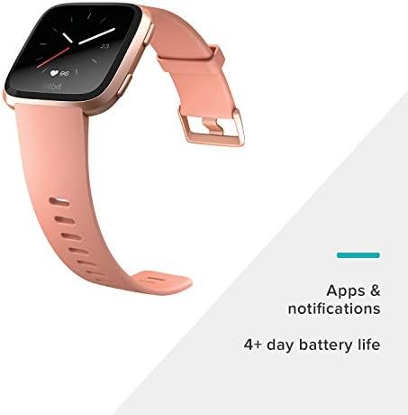 Fitbit Versa Smart Watch, Peach/Rose Gold Aluminium, One Size (S & L Bands Included), Heart Rate Monitor - Image 4
