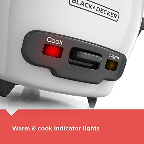 BLACK+DECKER 3-Cup Rice Cooker, RC503, 1.5-cup Uncooked Rice, Steaming Basket, Removable Non-Stick Bowl, One Touch - Image 2