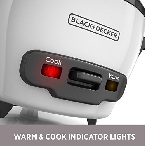 BLACK+DECKER 3-Cup Rice Cooker, RC503, 1.5-cup Uncooked Rice, Steaming Basket, Removable Non-Stick Bowl, One Touch - Image 11