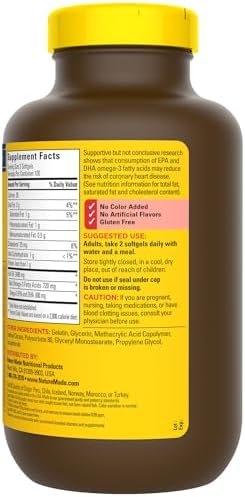 Nature Made Burp Less Fish Oil 1200 mg, Fish Oil Supplements, Omega 3 Fish Oil for Healthy Heart Support, Omega 3 Supplement with 200 Softgels, 100 Day Supply - Image 8
