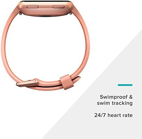 Fitbit Versa Smart Watch, Peach/Rose Gold Aluminium, One Size (S & L Bands Included), Heart Rate Monitor - Image 3