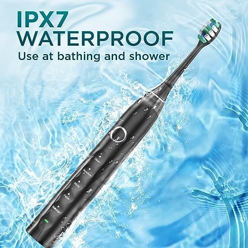 Electric Toothbrush for Adults with 8 Brush Heads, Sonic Toothbrush Rechargeable with a Holder & Travel Case, 2.5 Hours Charge for 120 Days Use - Image 6
