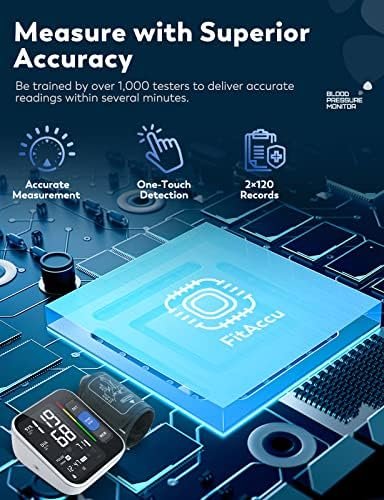 Blood Pressure Monitors for Home Use Upper Arm, Accurate cuff 8.7”-15.7” Monitor with Large Backlight Display 2 Users 240 Sets Memory & HR Detection, Digital BP Machine with Carrying Case - Image 3