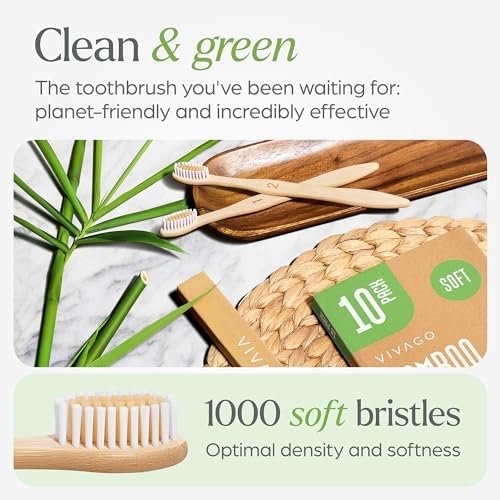 Biodegradable Bamboo Toothbrushes 10 Pack - BPA Free Soft Bristles Toothbrushes, Eco-Friendly, Compostable Natural Wooden Toothbrush - Image 2