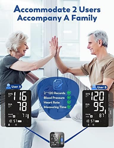 Blood Pressure Monitors for Home Use Upper Arm, Accurate cuff 8.7”-15.7” Monitor with Large Backlight Display 2 Users 240 Sets Memory & HR Detection, Digital BP Machine with Carrying Case - Image 6