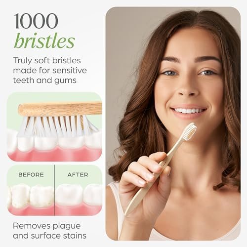 Biodegradable Bamboo Toothbrushes 10 Pack - BPA Free Soft Bristles Toothbrushes, Eco-Friendly, Compostable Natural Wooden Toothbrush - Image 3