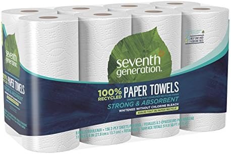 Seventh Generation 100% Recycled Paper Towels, 2-ply, 8 Count, Pack of 4 - Image 9