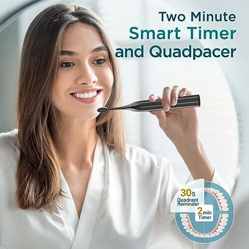 Electric Toothbrush for Adults with 8 Brush Heads, Sonic Toothbrush Rechargeable with a Holder & Travel Case, 2.5 Hours Charge for 120 Days Use - Image 5