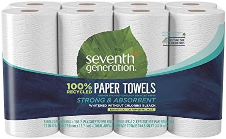Seventh Generation 100% Recycled Paper Towels, 2-ply, 8 Count, Pack of 4 - Image 8