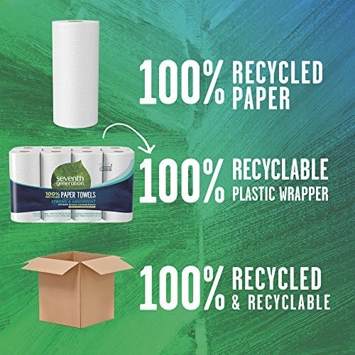 Seventh Generation 100% Recycled Paper Towels, 2-ply, 8 Count, Pack of 4 - Image 6