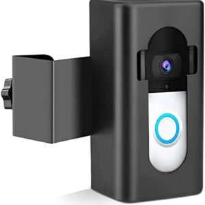 Anti-Theft Video Doorbell Door Mount, Doorbell No-Drill Mount Fit for Most Video Doorbell, Ring Doorbell Holder for Apartment Door, for Video Doorbell 1/2/3/3 Plus/4/Pro/2021(2020 Release) (Black)