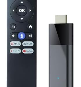 BL Android TV Stick 4K, 2024 Android TV Stick 10.0 2GB RAM 16GB ROM, 4K TV Stick H313 CPU Supports 2.4G/5G Wi-Fi Bluetooth 5.0 USB, Android TV Stick with Bluetooth Voice Remote Control