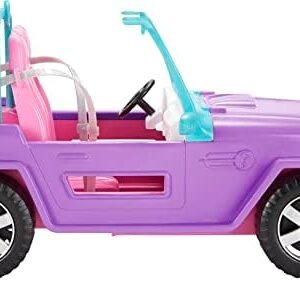 Barbie Toy Car, Doll-Sized SUV, Purple Off-Road Vehicle with 2 Pink Seats & Treaded, Rolling Wheels
