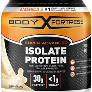 Body Fortress Super Advanced Isolate Protein Powder, Gluten Free, Vanilla Creme Flavored, 1.5 Lb