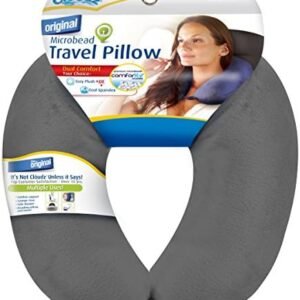 Cloudz Microbead Travel Neck Pillow - Grey
