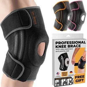 DR. BRACE ELITE Knee Brace with Side Stabilizers & Patella Gel Pads for Maximum Knee Pain Support and fast recovery for men and women-Please Check How To Size Video (Mercury, Medium)